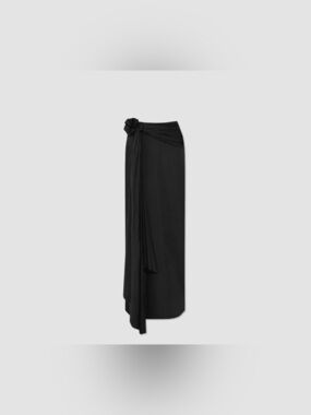 NWT Maygel Coronel Crisol Black Jersey Maxi Skirt, Size One Size